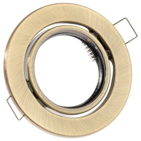   HALOGÉN lámpatest, süllyesztett, mozgatható, kerek, antik, GU10 MR16 lap