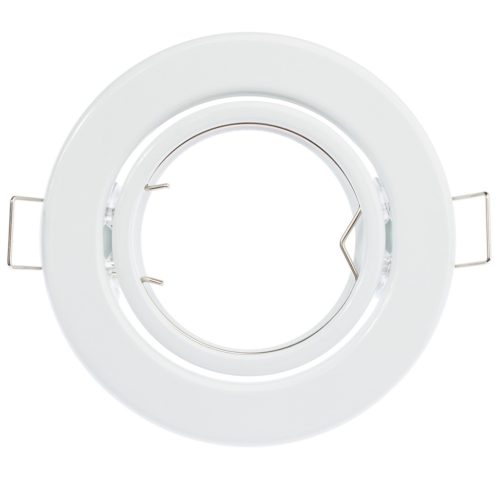 HALOGÉN lámpatest, süllyesztett, mozgatható, kerek, fehér lemez, GU10 MR16