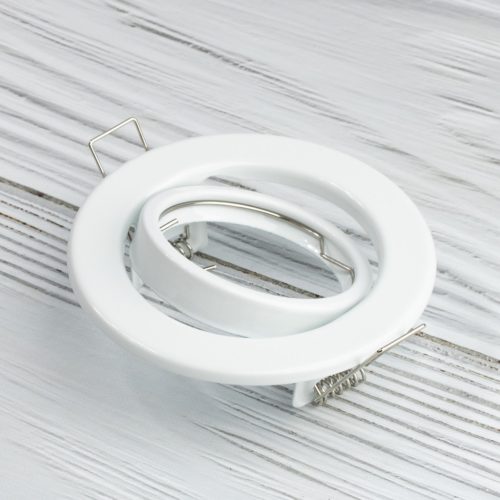 HALOGÉN lámpatest, süllyesztett, mozgatható, kerek, fehér lemez, GU10 MR16