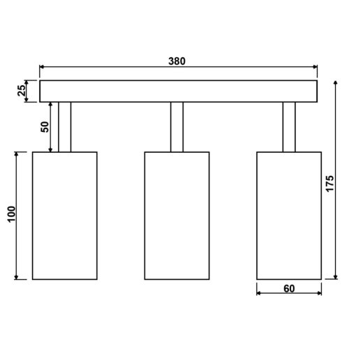 QUALIS SPOT mennyezeti lámpa Reflektor Halogén lámpatest 3xGU10 Fehér