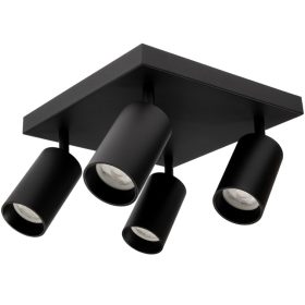   QUALIS SPOT mennyezeti lámpa, halogén lámpatest, 4xGU10, fekete