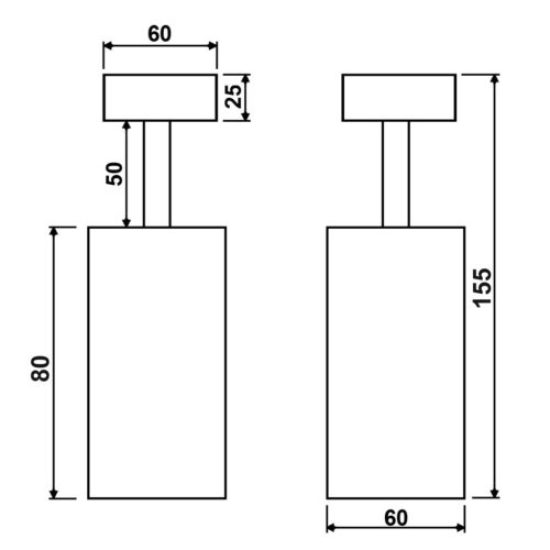 Mennyezeti égő fali lámpa reflektor GU10 QUANTUS Fekete