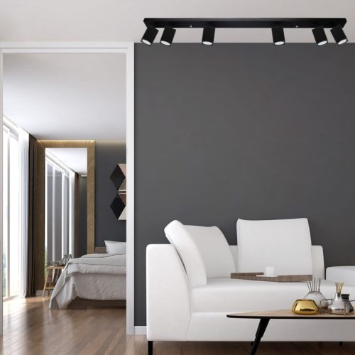 Mennyezeti lámpa Reflektor 6xGU10 Bar QUANTUS Fekete