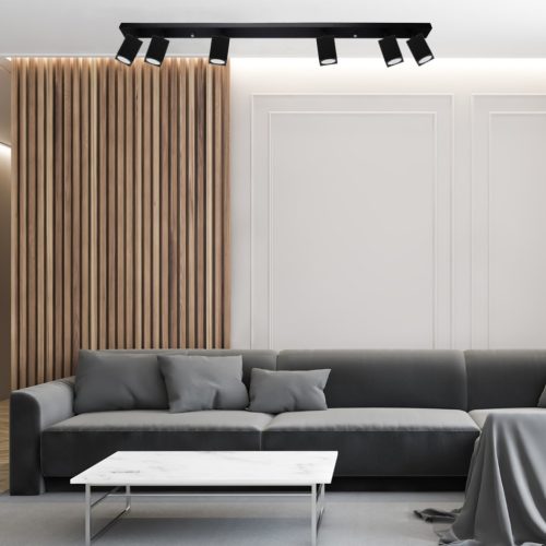 Mennyezeti lámpa Reflektor 6xGU10 Bar QUANTUS Fekete