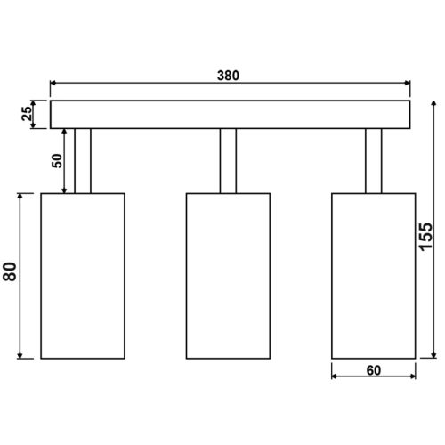 Mennyezeti lámpa  reflektor 3xGU10 QUANTUS Fehér