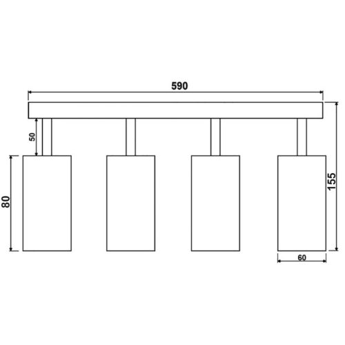 Mennyezeti lámpa Reflektor 4xGU10 Strip Bar QUANTUS Fehér