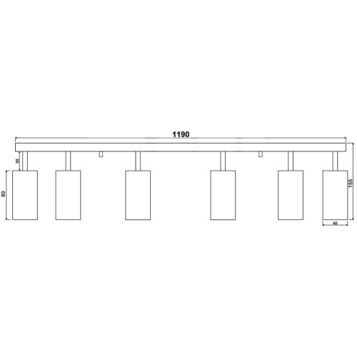 Mennyezeti lámpa Reflektor 6xGU10 Bar QUANTUS Fehér