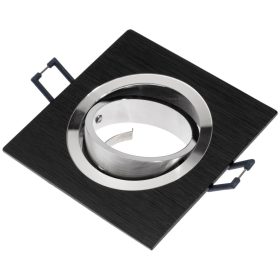   HALOGÉN lámpatest, süllyesztett, mozgatható, négyzet alakú, fekete, szálcsiszolt, GU10