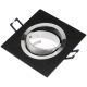 HALOGÉN lámpatest, süllyesztett, mozgatható, négyzet alakú, fekete, szálcsiszolt, GU10