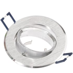   HALOGÉN lámpatest, süllyesztett, mozgatható, kerek, ezüst, szálcsiszolt, GU10