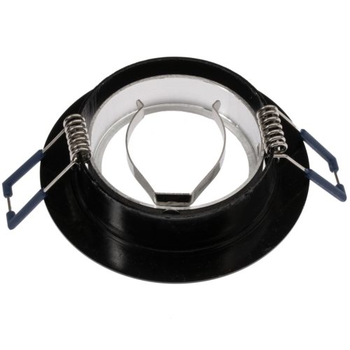 HALOGÉN lámpatest, süllyesztett, mozgatható, kerek, fekete, szálcsiszolt, GU10