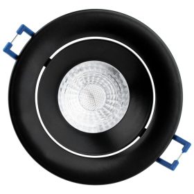   Halogén süllyesztett mennyezeti kerek mozgatható lámpatest fekete Gu10