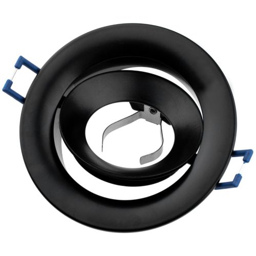 Halogén süllyesztett mennyezeti kerek mozgatható lámpatest fekete Gu10