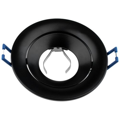 Halogén süllyesztett mennyezeti kerek mozgatható lámpatest fekete Gu10