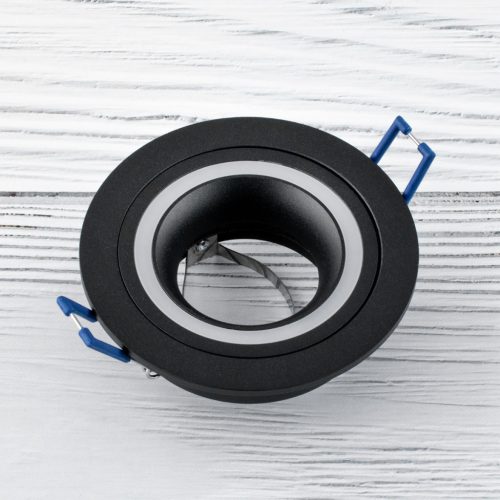 HALOGÉN lámpatest TRIBUS Süllyesztett Fix Kerek Fekete GU10