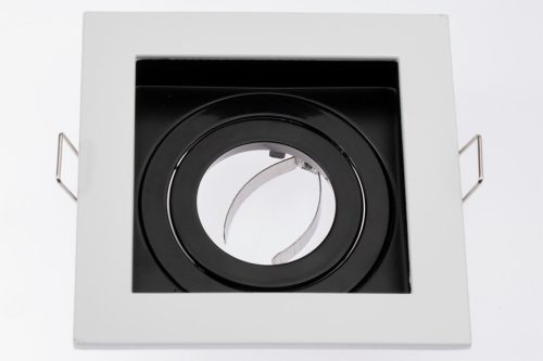 HALOGÉN lámpatest GEMINUS Süllyesztett mozgatható SQUARE Fehér GU10