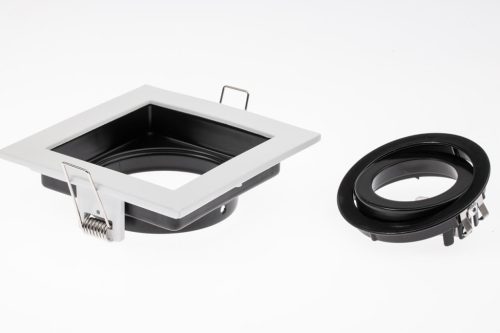 HALOGÉN lámpatest GEMINUS Süllyesztett mozgatható SQUARE Fehér GU10