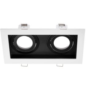   HALOGÉN lámpatest GEMINUS süllyesztett mozgatható SQUARE fehér 2x GU10