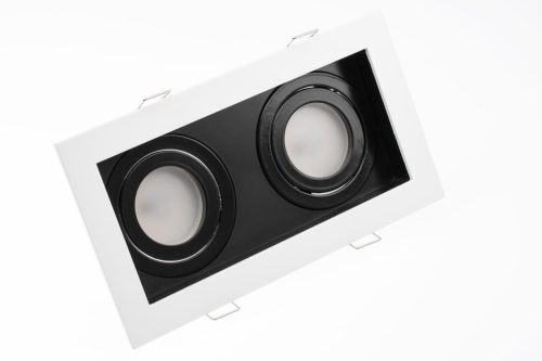 HALOGÉN lámpatest GEMINUS süllyesztett mozgatható SQUARE fehér 2x GU10