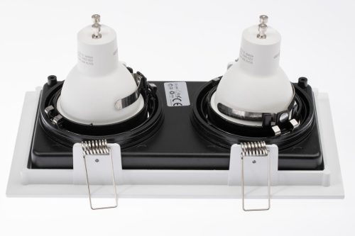 HALOGÉN lámpatest GEMINUS süllyesztett mozgatható SQUARE fehér 2x GU10