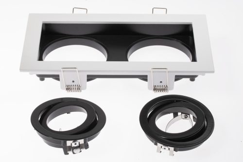 HALOGÉN lámpatest GEMINUS süllyesztett mozgatható SQUARE fehér 2x GU10