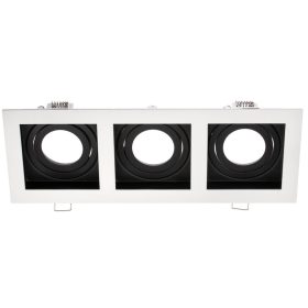   HALOGÉN lámpatest GEMINUS süllyesztett mozgatható SQUARE fehér 3x GU10