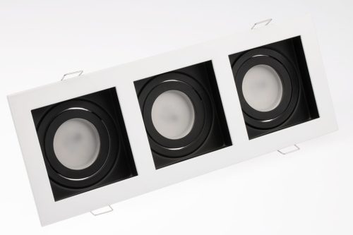 HALOGÉN lámpatest GEMINUS süllyesztett mozgatható SQUARE fehér 3x GU10