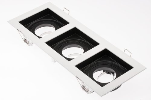 HALOGÉN lámpatest GEMINUS süllyesztett mozgatható SQUARE fehér 3x GU10