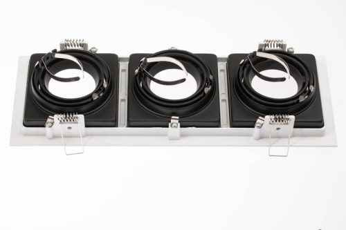 HALOGÉN lámpatest GEMINUS süllyesztett mozgatható SQUARE fehér 3x GU10