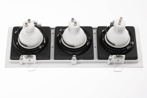 HALOGÉN lámpatest GEMINUS süllyesztett mozgatható SQUARE fehér 3x GU10