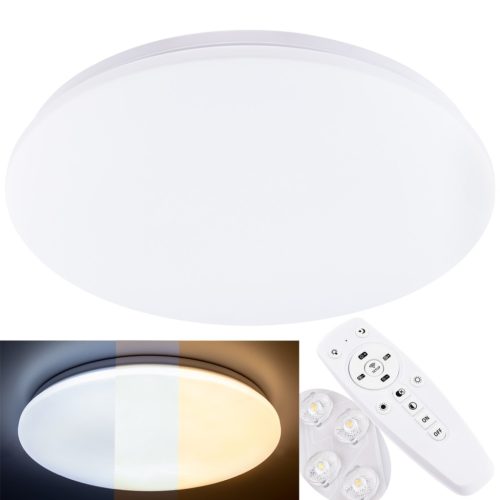 LED mennyezeti fürdőszobai lámpa ORLANDO 40W IP44 CCT 3000K-6000K 38cm + TÁVIRÁNYÍTÓ