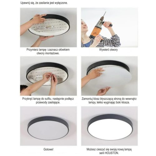 Felületre szerelhető LED mennyezeti lámpa 24W 4000K CRI>85 HOUSTON Fehér 30cm