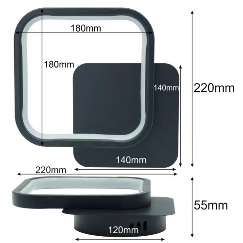 Fali lámpa LED CLOVER 14W 4000K Fekete