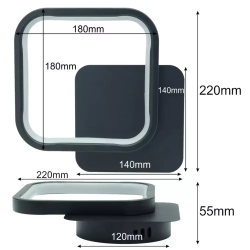 Fali lámpa LED CLOVER 14W 4000K Fekete