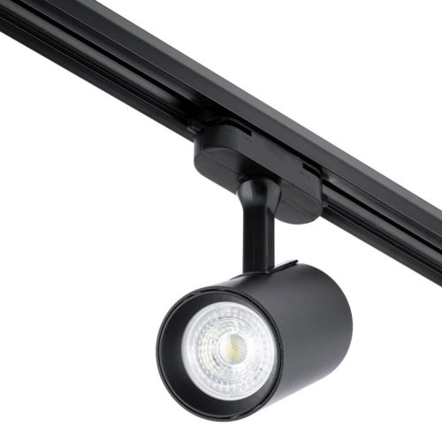 GU10 FEKETE sínreflektor egyfázisú sínekhez Állítható síntartó görgős SPOT lámpa