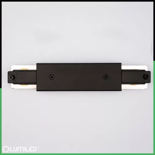 Egyenes csatlakozó tápegységgel, fekete, egyfázisú LUMILED gyűjtősínekhez