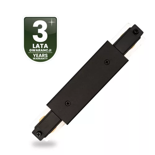 Egyenes csatlakozó tápegységgel, fekete, egyfázisú LUMILED gyűjtősínekhez