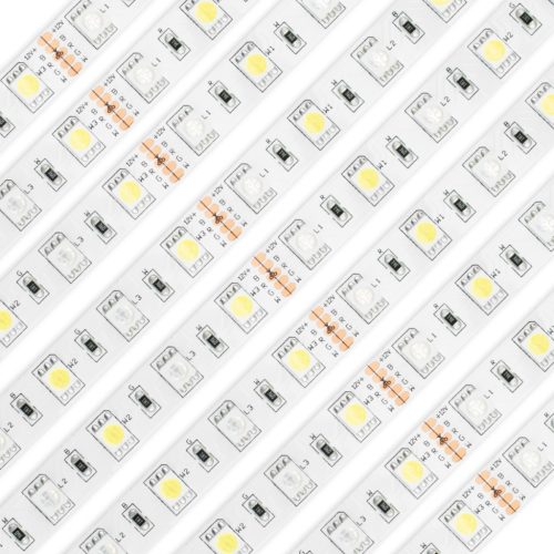 LED szalag 12V 72W 300LED 5050 RGB + semleges szín 10mm 5m