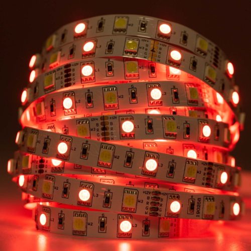 LED szalag 12V 72W 300LED 5050 RGB + semleges szín 10mm 5m