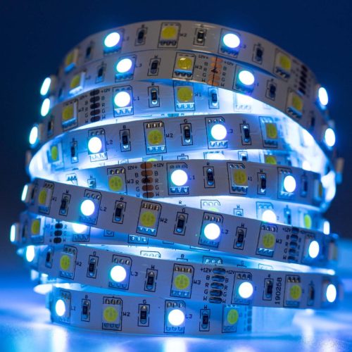 LED szalag szalag 12V 72W 300LED 5050 RGB + hideg 10mm 5m