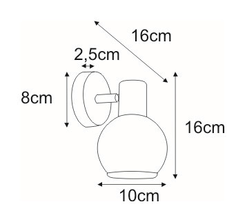 Dupla oldalfali lámpa K-8003-2G a GALAXY I sorozatból 2xE14 Kaja