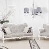 Klasszikus mennyezeti függőlámpa ezüst fehér csillár nappali szövet lámpabúrához 3xE27