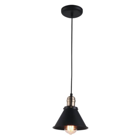 Modern fekete mennyezeti függőlámpa, csillár ernyővel a konyhába, 1xE27
