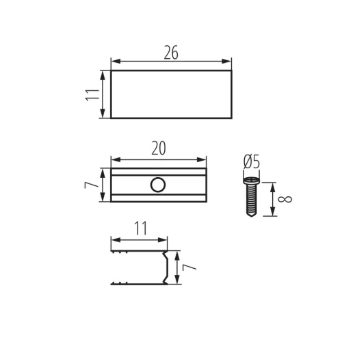 Rögzítő konzol NEON RGB KANLUX szalagokhoz