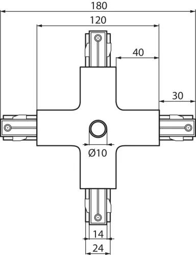 X-típusú csatlakozó belső gyűjtősínekhez 16A Fehér TEAR Kanlux