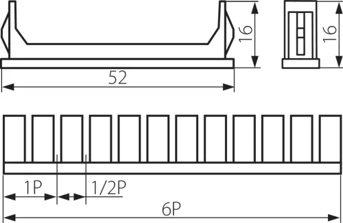 Takaróelem elosztószekrényhez 2x 1P 8x 0.5P 6 Modułów Kanlux