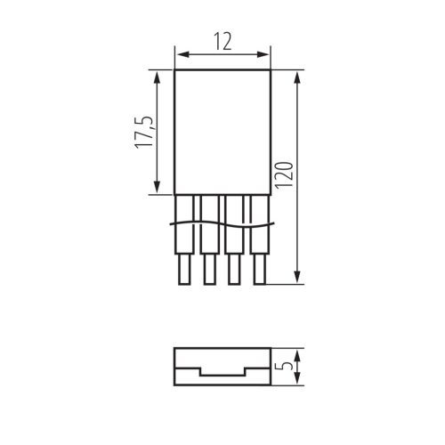 LED szalag RGB csiptető csatlakozó egyoldalas 12cm 12-24V CON Kanlux 10db.