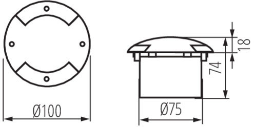 ROGER LED6 1W 6000-6500K IP66 Kanlux földre szerelhető lampatest