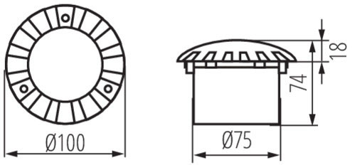 ROGER LED földre szerelhető lampatest 1W 6000-6500K IP66 Kanlux