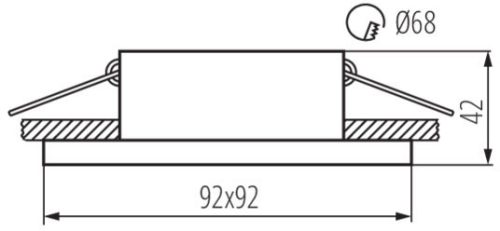 Négyzet alakú halogén mennyezeti lámpatest SIMEN MR16 GU10 ezüst és fekete Kanlux
